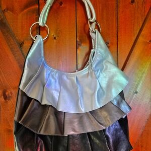 Silver and Black Hobo Bag with Ombré Design